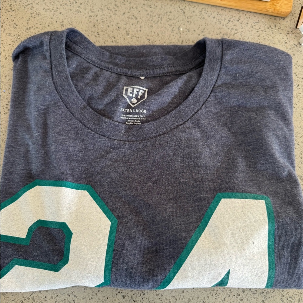 Ebbets Field Flannels Blue T-Shirt Ken Griffey, Jr #42 Size XL